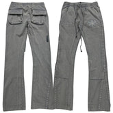 HUDSON- STUDDED FLEECE FLARE JOGGER GREY